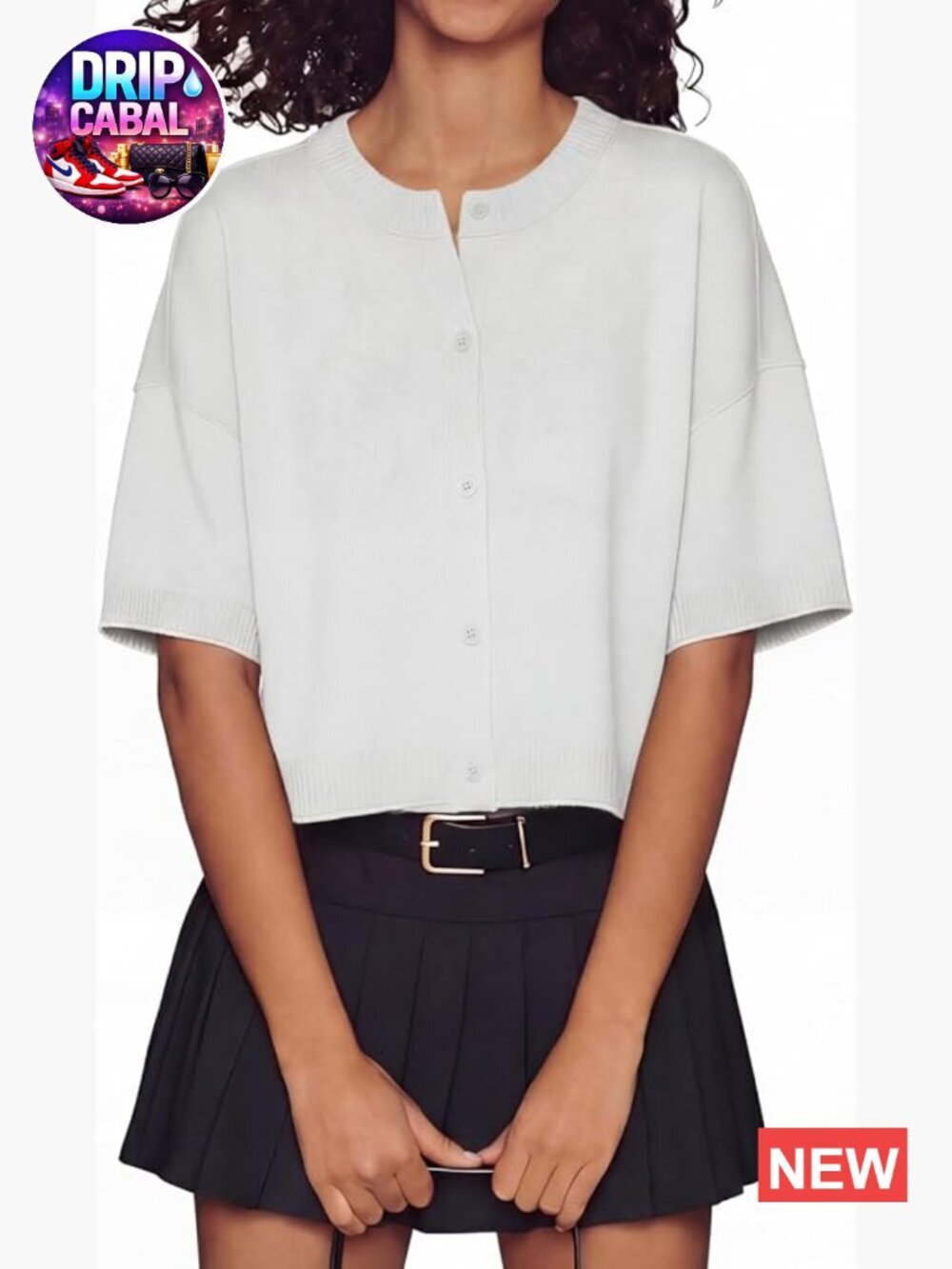 Short Sleeve Cardigan Lightweight Button Down Cropped Knit Sweater